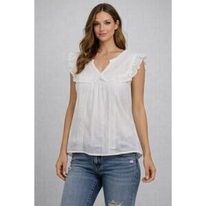 MINE White Eyelet & Swiss Dot Ruffle Babydoll M Boho Chic Cottagecore Coquette